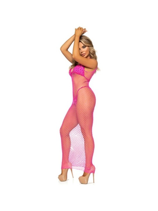 LEG AVENUE - ROBE LONGUE FILET FUCHSIA TAILLE UNIQUE