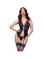 CHILIROSE - ENSEMBLE CORSET CR 4710 NOIR/BLEU XL