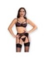 CHILIROSE - CR 4693 SET QUATRE PIÈCES ROSE/NOIR L