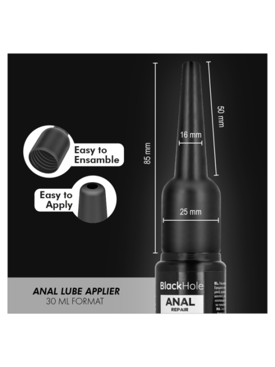 BLACK HOLE - APPLICATEUR DE LUBRIFIANT ANAL TAILLE S 30 ML