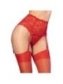 CHILIROSE - CR 4718 PORTE-JARRETELLES & BAS ROUGE XL