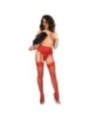 CHILIROSE - CR 4718 PORTE-JARRETELLES & BAS ROUGE XL