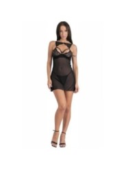 LIVCO CORSETTI FASHION - KROLINA LC 90734 CHEMISE + STRING NOIR S/M