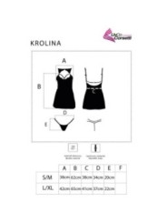 LIVCO CORSETTI FASHION - KROLINA LC 90734 CHEMISE + STRING NOIR S/M