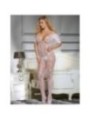 SUBBLIME - 951818 BODYSTOCKING EN RÉSILLE SANS FOURREAU AVEC MOTIF ROSES BLANCHES TAILLE UNIQUE