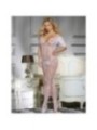 SUBBLIME - 951818 BODYSTOCKING EN RÉSILLE SANS FOURREAU AVEC MOTIF ROSES BLANCHES TAILLE UNIQUE