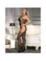 SUBBLIME - 951887 BODYSTOCKING EN RÉSILLE SANS FOURRURE AVEC BRETELLES NOIRES TAILLE UNIQUE
