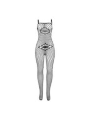 SUBBLIME - 952112 BODYSTOCKING RESILLE AVEC DETAILS SUR LA POITRINE ET LE VENTRE NOIR TAILLE UNIQUE
