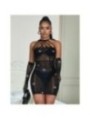 SUBBLIME - 952235 ROBE RÉSEILLE AVEC STRASS NOIR TAILLE UNIQUE