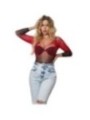 SUBBLIME - 952259 ROBE RÉSILLE ÉLASTIQUE MANCHES LONGUES DÉGRADÉ ROUGE ET NOIR TAILLE UNIQUE