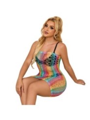 SUBBLIME - 952365 ROBE RÉSEILLE ÉPAULES NUES ARC-EN-CIEL TAILLE UNIQUE