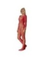 SUBBLIME - 952419 BODYSTOCKING RÉSILLE AVEC LOSANGES MANCHES LONGUES ROUGE XS/M