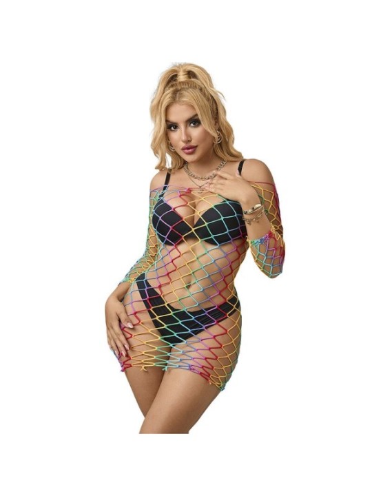 SUBBLIME - 952426 ROBE RÉSILLE MANCHES LONGUES ARC-EN-CIEL TAILLE UNIQUE