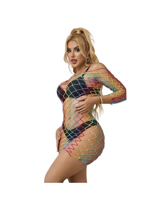 SUBBLIME - 952426 ROBE RÉSILLE MANCHES LONGUES ARC-EN-CIEL TAILLE UNIQUE