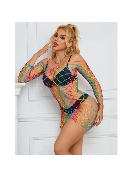 SUBBLIME - 952426 ROBE RÉSILLE MANCHES LONGUES ARC-EN-CIEL TAILLE UNIQUE