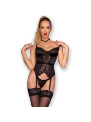 CHILIROSE - CR 4674 CORSET 3 PIÈCES NOIR S