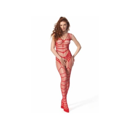 PASSION - BS 102 BODYSTOCKING ROUGE TAILLE UNIQUE