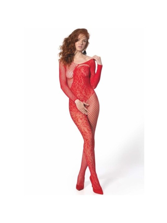 PASSION - BS 107 BODYSTOCKING ROUGE TAILLE UNIQUE