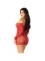 LEG AVENUE - ROBE MINI EN MAILLE À ÉPAULES DÉNUDÉES ET À MANCHES LONGUES ROUGE