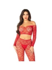 LEG AVENUE - CROP TOP + BAS ROUGE TAILLE UNIQUE