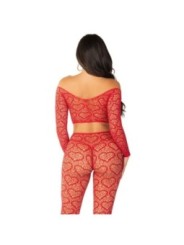 LEG AVENUE - CROP TOP + BAS ROUGE TAILLE UNIQUE