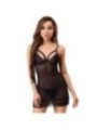 LIVCO CORSETTI FASHION - PEIGNOIR + CHEMISE + STRING MELISENDA CF 1709 NOIR S
