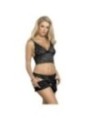 SUBBLIME - 953911 CHEMISIER DE NUIT EN SOIE ET DENTELLE + CULOTTE NOIRE S/M