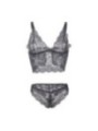 SUBBLIME - 953911 CHEMISIER DE NUIT EN SOIE ET DENTELLE + CULOTTE NOIRE S/M