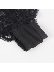 SUBBLIME - 953911 CHEMISIER DE NUIT EN SOIE ET DENTELLE + CULOTTE NOIRE S/M