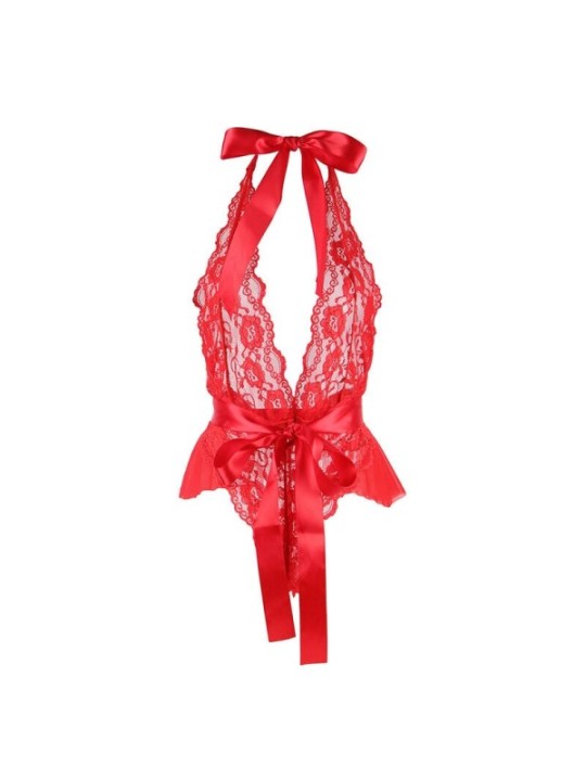 SUBBLIME - 953973 BODY SEXY A VOLANTS + CEINTURE ROUGE S/M