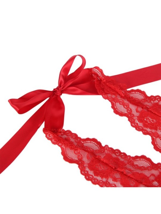 SUBBLIME - 953973 BODY SEXY A VOLANTS + CEINTURE ROUGE S/M