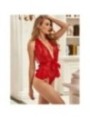 SUBBLIME - 953973 BODY SEXY A VOLANTS + CEINTURE ROUGE S/M