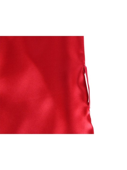 SUBBLIME - 954017 CARACO DOS TRANSPARENT EN DENTELLE + STRING ROUGE/NOIR S/M