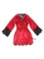 SUBBLIME - 954024 CARACO DOS TRANSPARENT EN DENTELLE + STRING ROUGE/NOIR L/XL