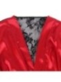 SUBBLIME - 954024 CARACO DOS TRANSPARENT EN DENTELLE + STRING ROUGE/NOIR L/XL
