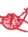 SUBBLIME - 954338 SOUTIEN-GORGE + STRING + PORTE-JARRETELLES IMPRIMÉ COEUR ROUGE L/XL