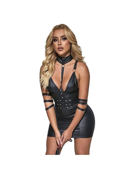 SUBBLIME - 954406 ROBE BONDAGE EN CUIR NOIR S/M