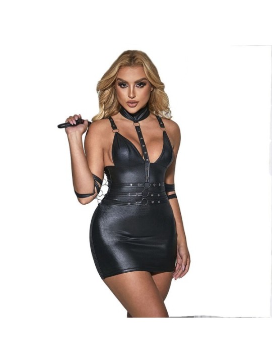 SUBBLIME - 954406 ROBE BONDAGE EN CUIR NOIR S/M