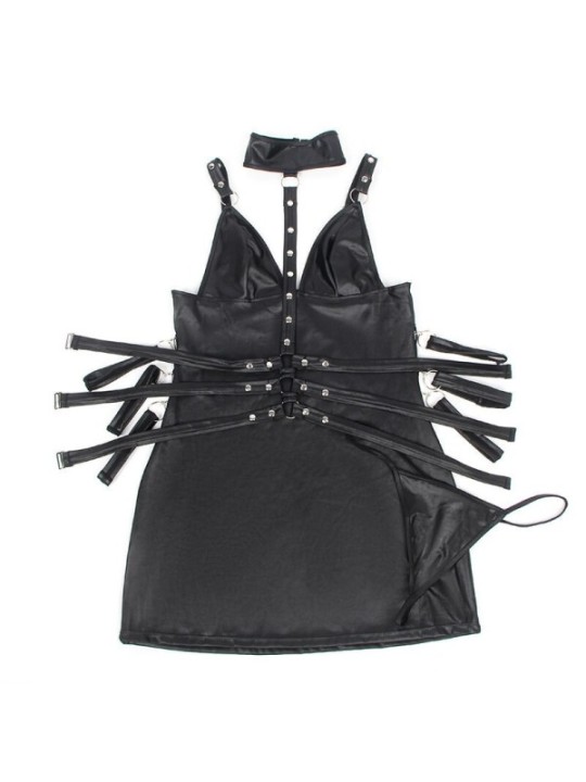 SUBBLIME - 954406 ROBE BONDAGE EN CUIR NOIR S/M