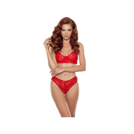 PASSION - ENSEMBLE DENELIA STRING + SOUTIEN-GORGE ROUGE L/XL