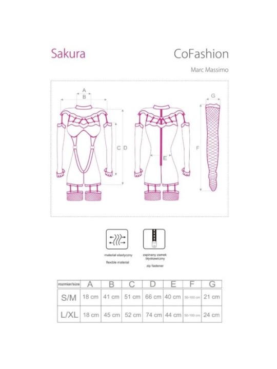 LIVCO CORSETTI FASHION - COMBINAISON SAKURA CF 90357 + GANTS LONGS + PORTE-JARRETELLES NOIR L/XL
