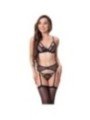 LIVCO CORSETTI FASHION - SOUTIEN-GORGE + PORTE-JARRETELLES + CULOTTE KEILA LC 20245 NOIR L/XL
