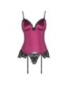 LIVCO CORSETTI FASHION - AGRAFENA CF 90436 CORSET + STRING BORDEAUX S/M
