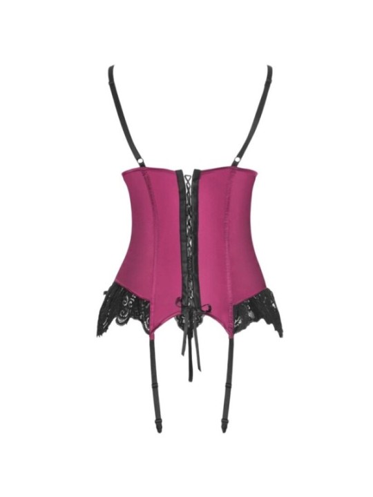 LIVCO CORSETTI FASHION - AGRAFENA CF 90436 CORSET + STRING BORDEAUX S/M