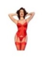 CHILIROSE - CR 4845 CORSET ET BAS ROUGE S