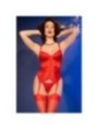 CHILIROSE - CR 4845 CORSET ET BAS ROUGE S