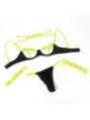 SUBBLIME - 955274 ENSEMBLE SOUTIEN-GORGE AVEC COLLIER ET DÉTAILS DE JAMBES VERT FLUORESCENT S/M