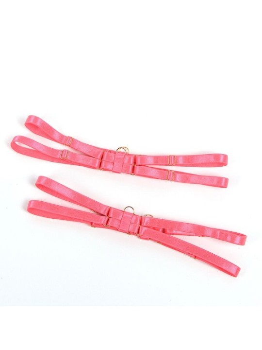 SUBBLIME - 955298 ENSEMBLE SOUTIEN-GORGE AVEC COLLIER ET DÉTAILS DE JAMBES ROSE FLUORESCENT S/M