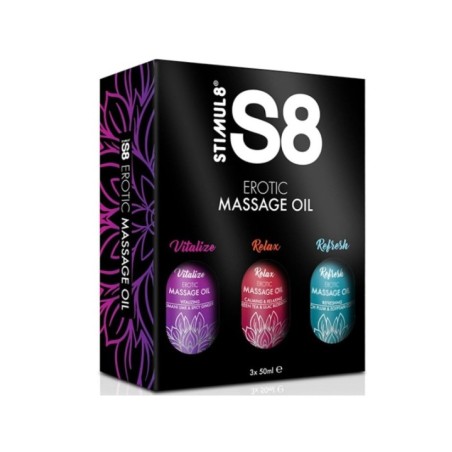 STIMUL8 - S8 HUILE DE MASSAGE COFFRET 3 X 50 ML