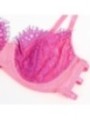SUBBLIME - 955366 ENSEMBLE SOUTIEN-GORGE AVEC LIGNES DE DENTELLE ET JARRETELLES ROSE ET VIOLET L/XL